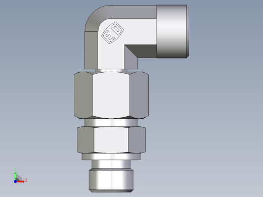 卡套式工业通用硬管接头EO_Assembled_adjustable_standpipe_elbow_EVW12SROMD71前视缩略图