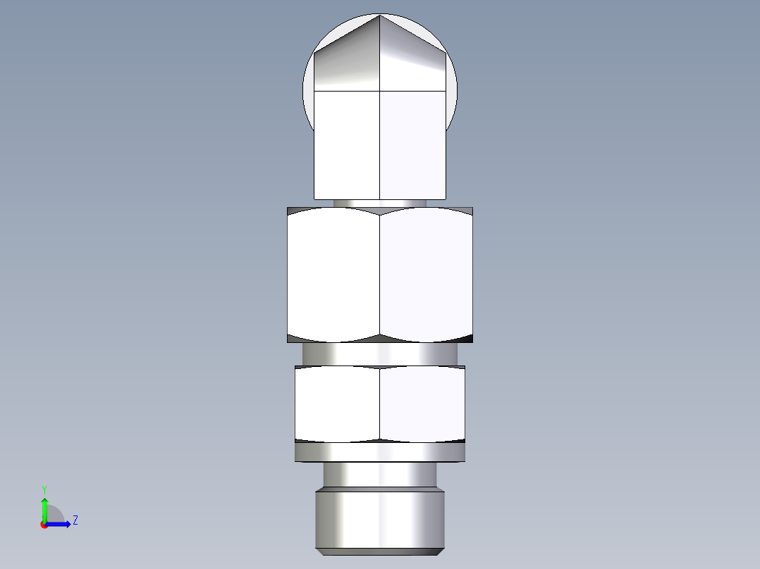 卡套式工业通用硬管接头EO_Assembled_adjustable_standpipe_elbow_EVW12SROMD71左视图