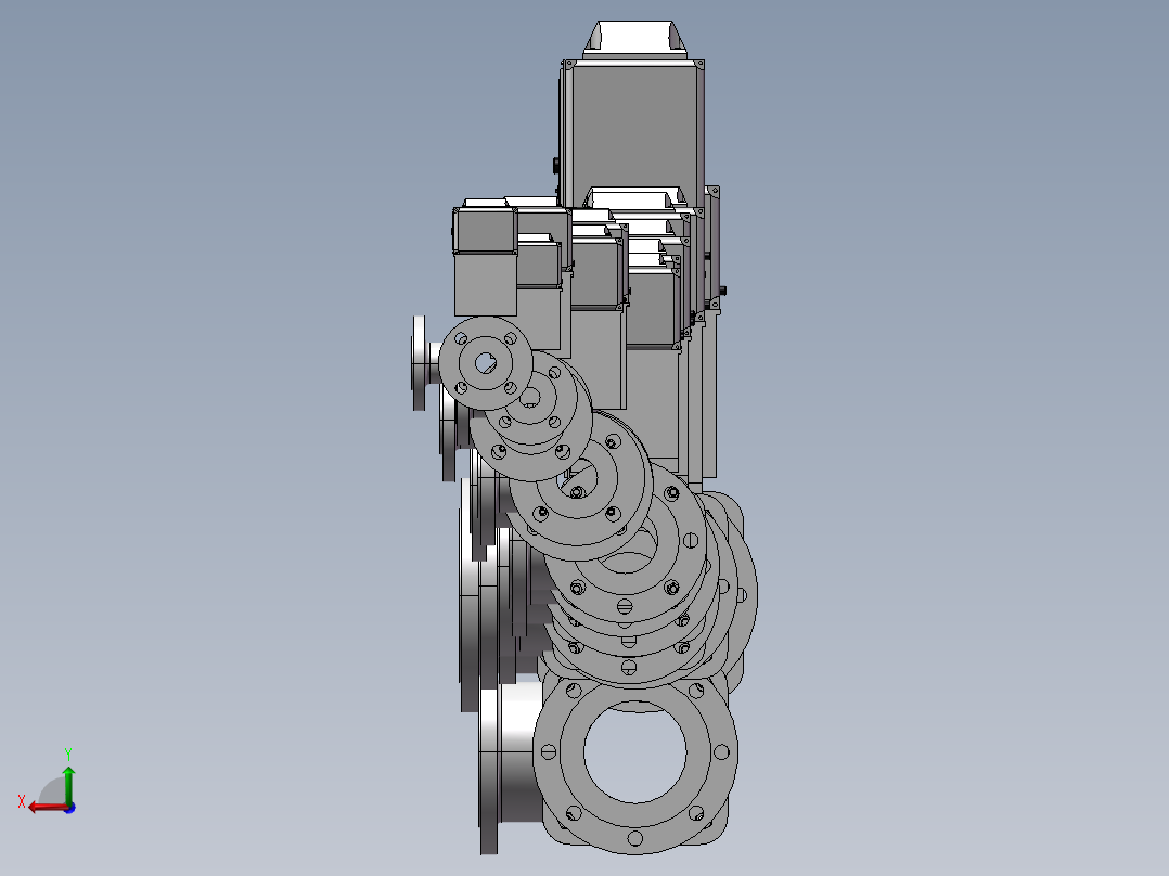 电动三通球阀换向球阀16款后视图
