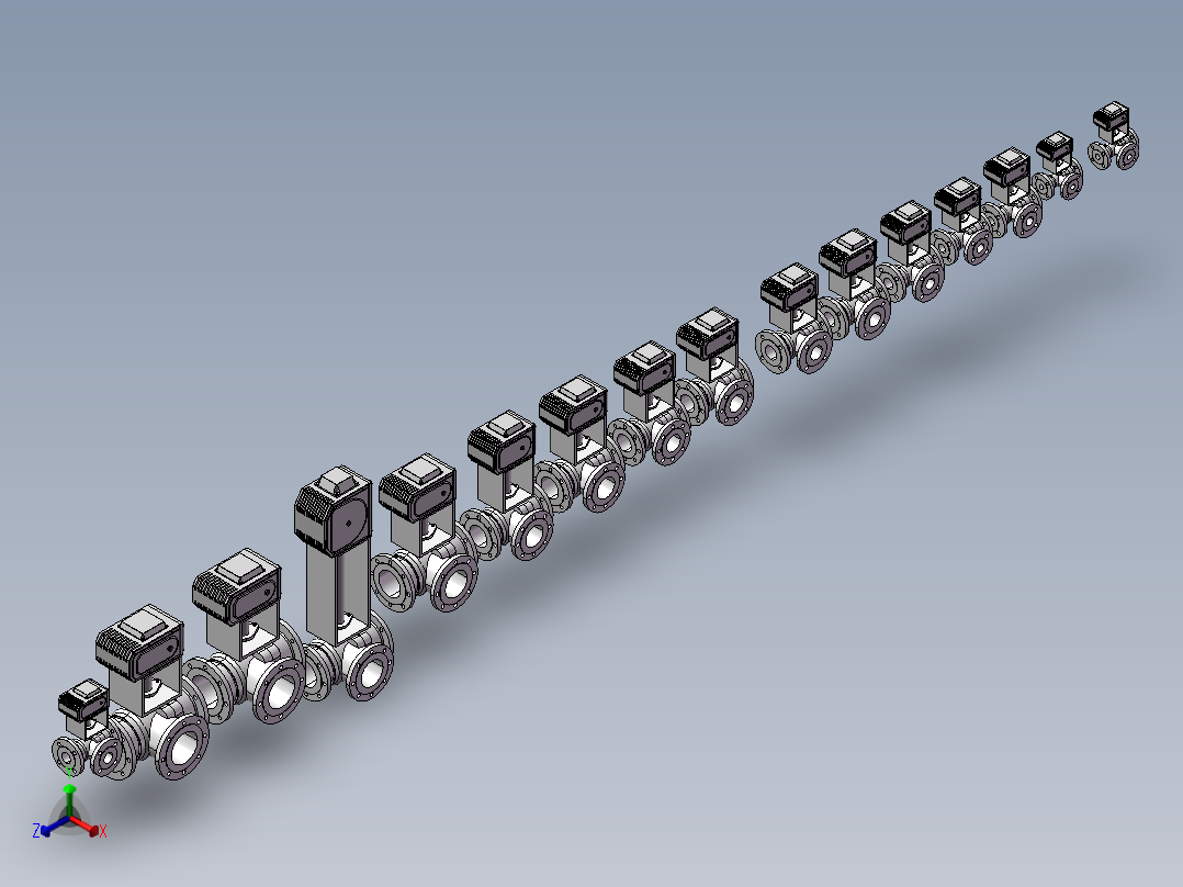 电动三通球阀换向球阀16款正等轴测图