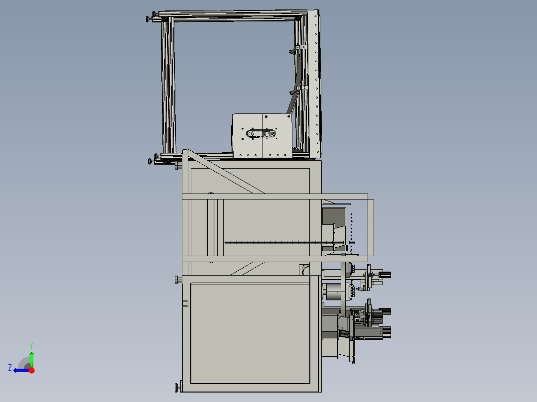 开关按钮组装机右视图