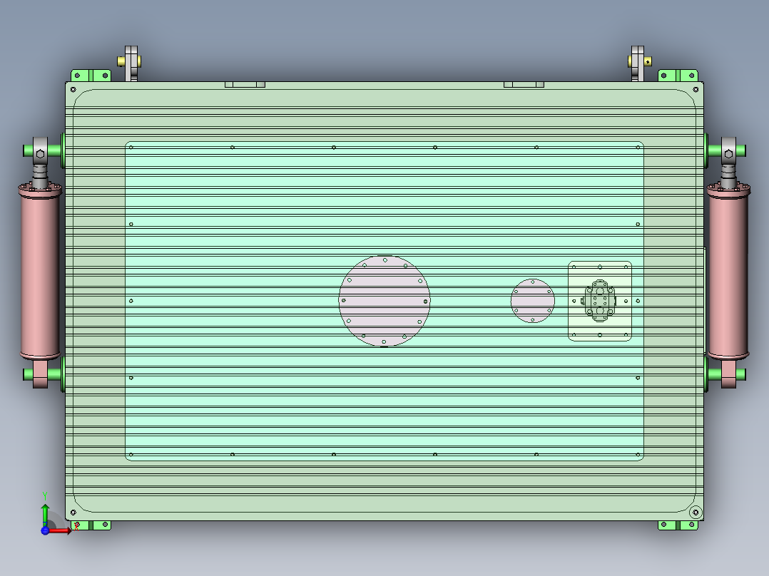 Q414-磨抛机送料机构设计【三维SolidWorks】前视图