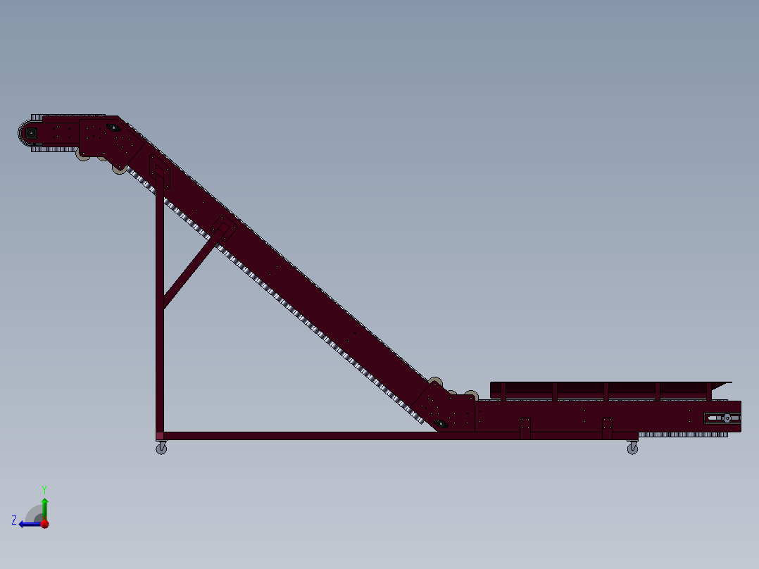 大倾角提升机模型右视图