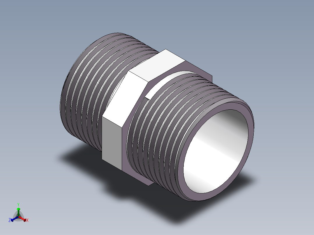 对丝-六角等径 DN25正等轴测图