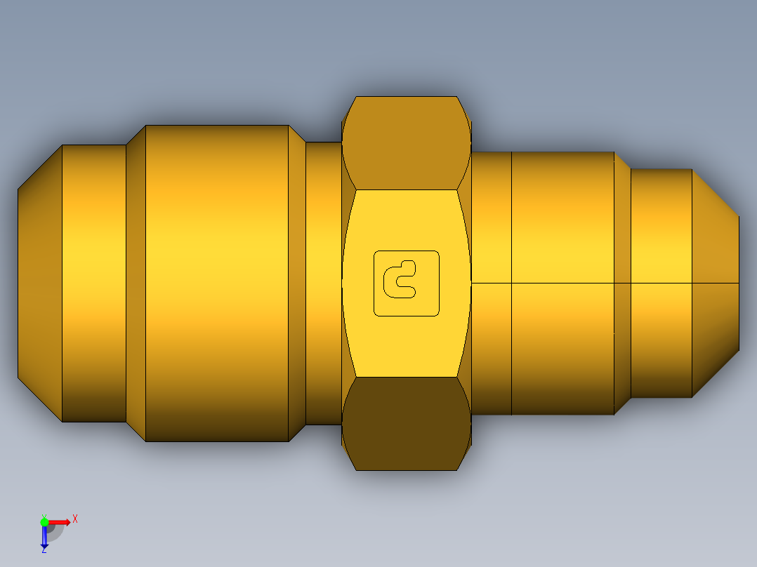 扩口式工业通用硬管接头Union Reducer 42F-8-6俯视图