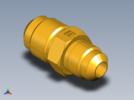 扩口式工业通用硬管接头Union Reducer 42F-8-6正等轴测缩略图