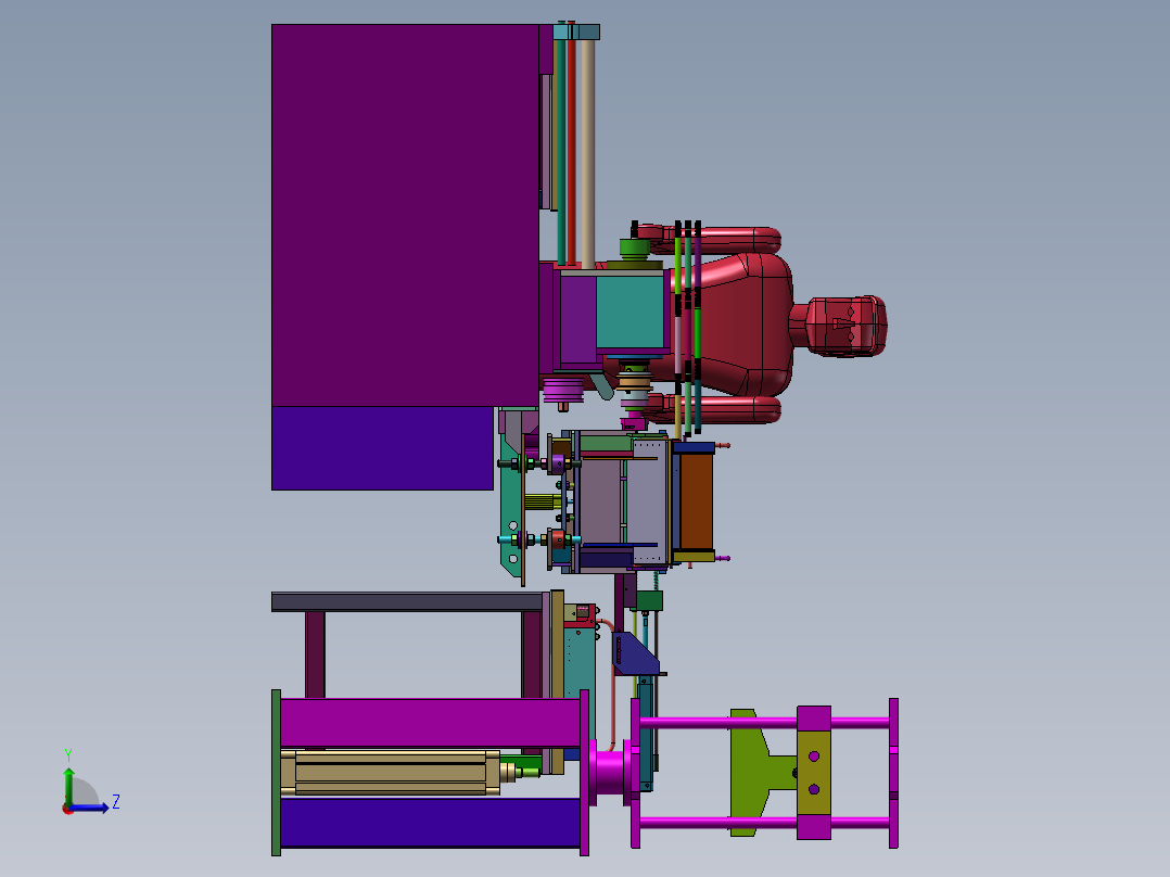 自动供料加工系统sw20左视图