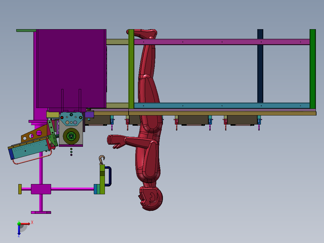 自动供料加工系统sw20俯视图
