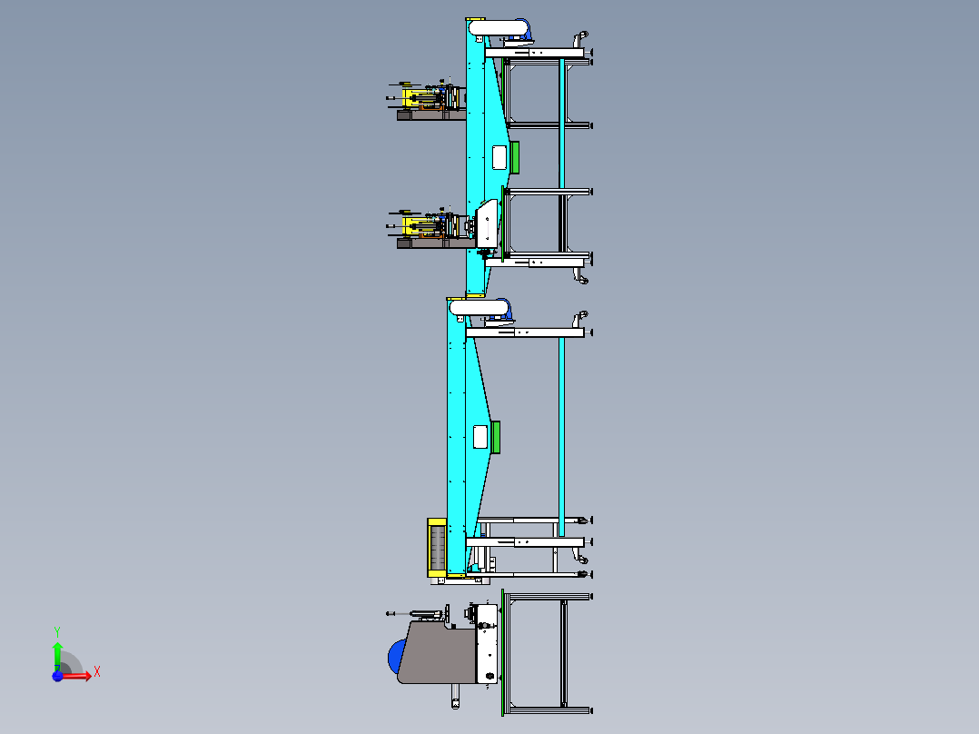 半自动标签贴标生产线前视图