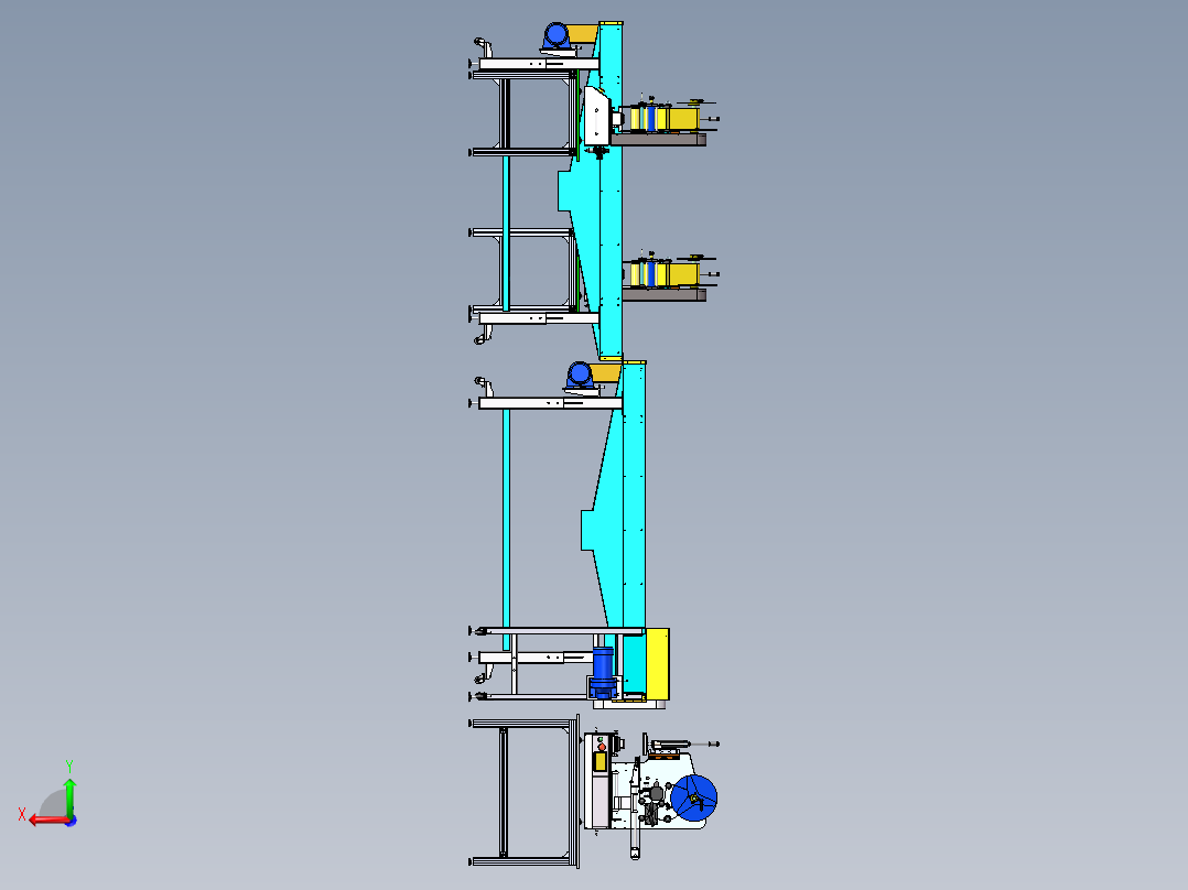 半自动标签贴标生产线后视图