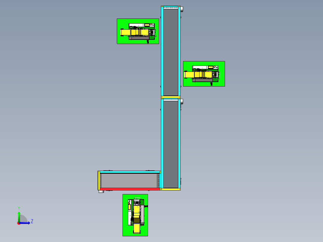 半自动标签贴标生产线左视图