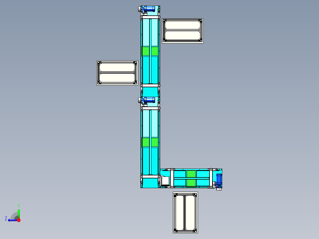 半自动标签贴标生产线右视图
