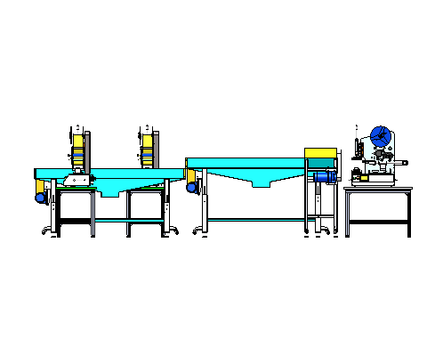 半自动标签贴标生产线