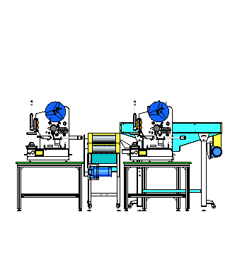 半自动标签贴标生产线