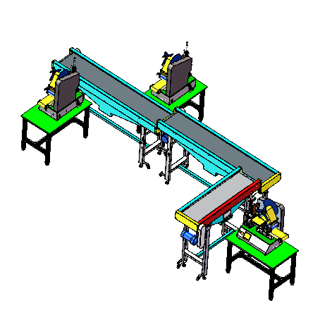 半自动标签贴标生产线