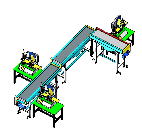 半自动标签贴标生产线