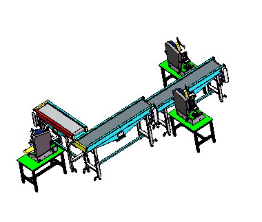 半自动标签贴标生产线