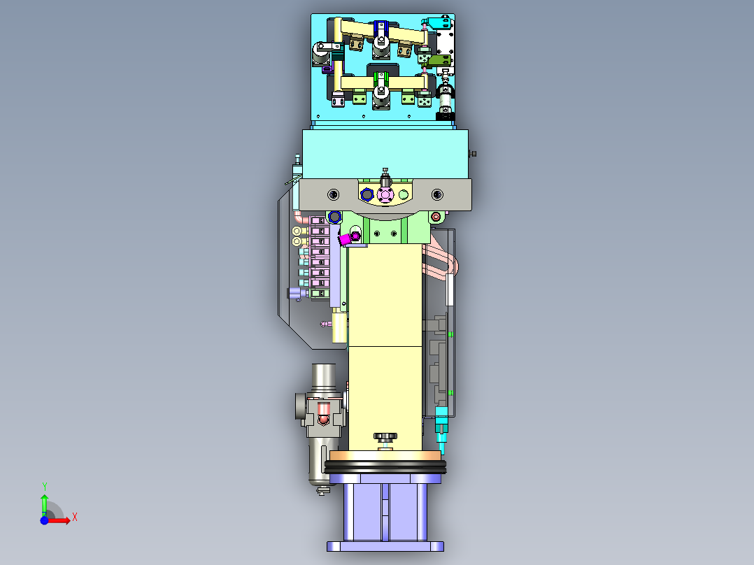 倒L形焊接变位机机构前视图