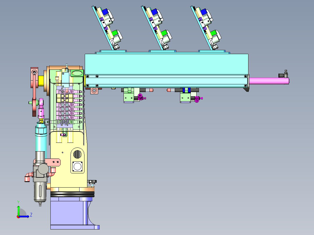 倒L形焊接变位机机构左视图