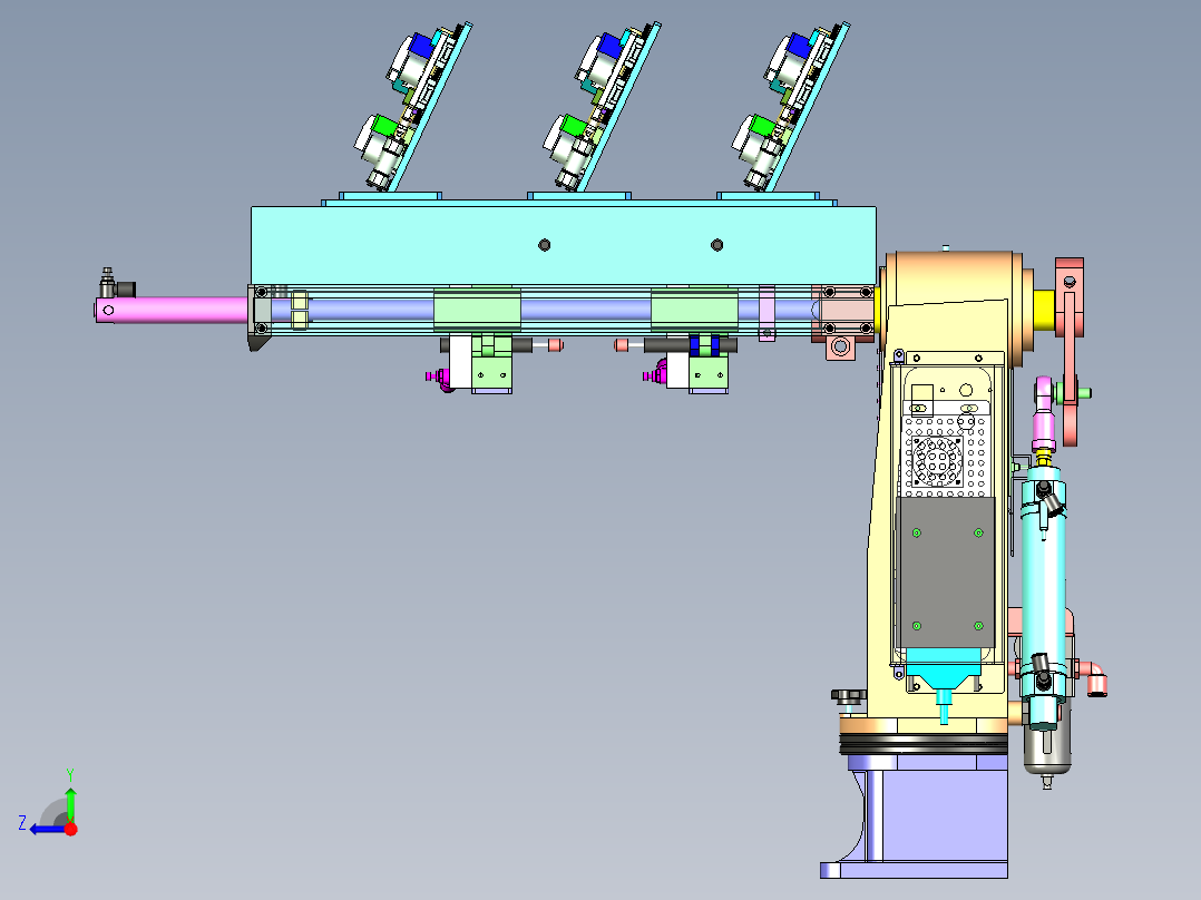 倒L形焊接变位机机构右视图