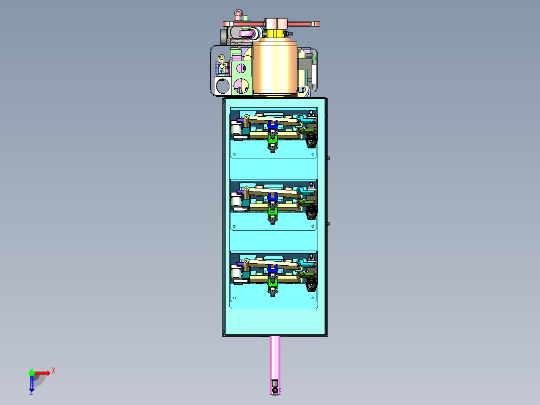 倒L形焊接变位机机构俯视图