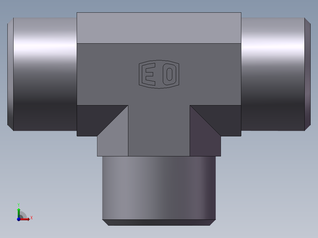 AC+AD 三通接头 T、AC-18前视图