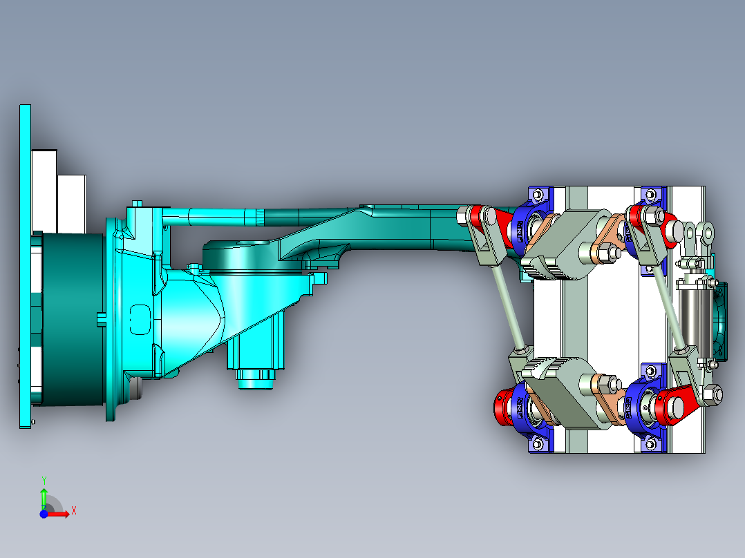 玻璃瓶柔性抱具设计前视图