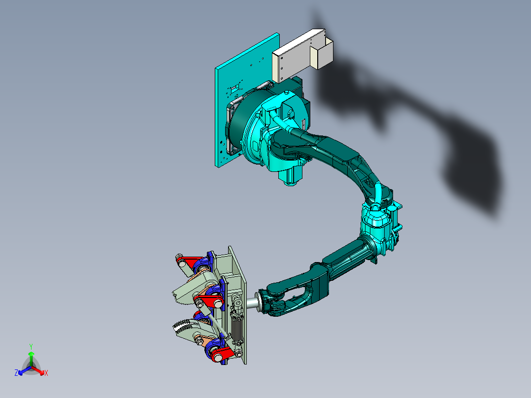 玻璃瓶柔性抱具设计正等轴测图