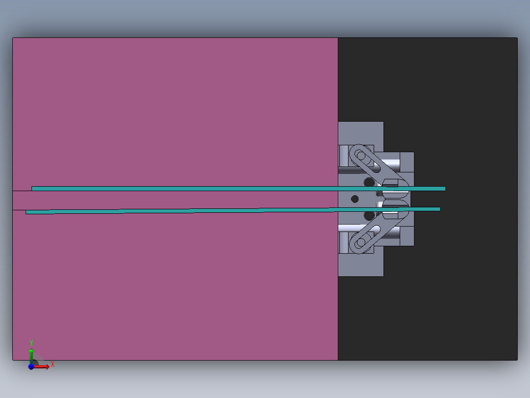 气缸推动的90度折弯机前视图