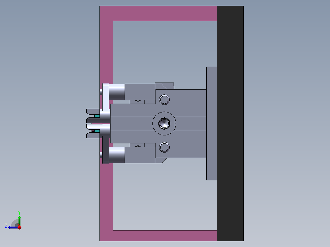 气缸推动的90度折弯机右视图
