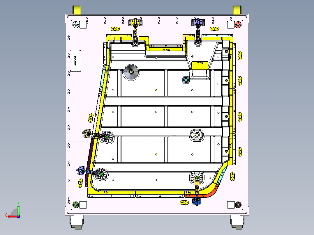 后地板左底护板检具后视图