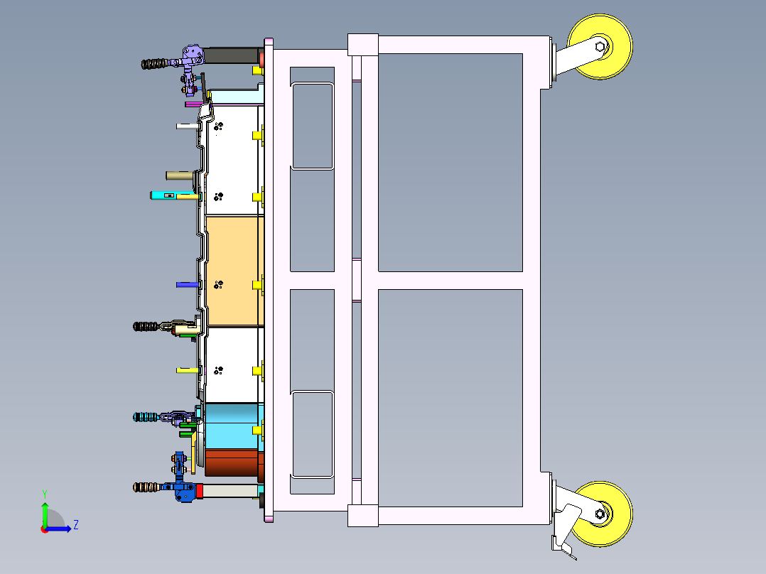 后地板左底护板检具左视图