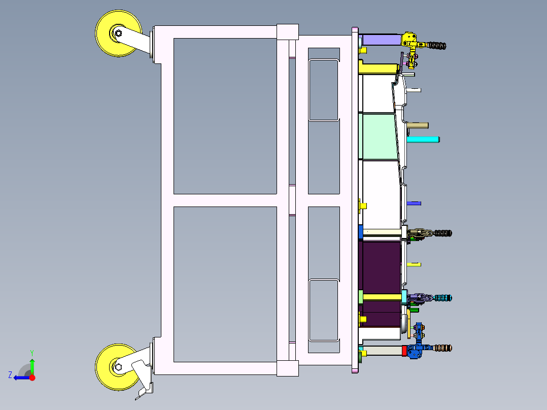 后地板左底护板检具右视图