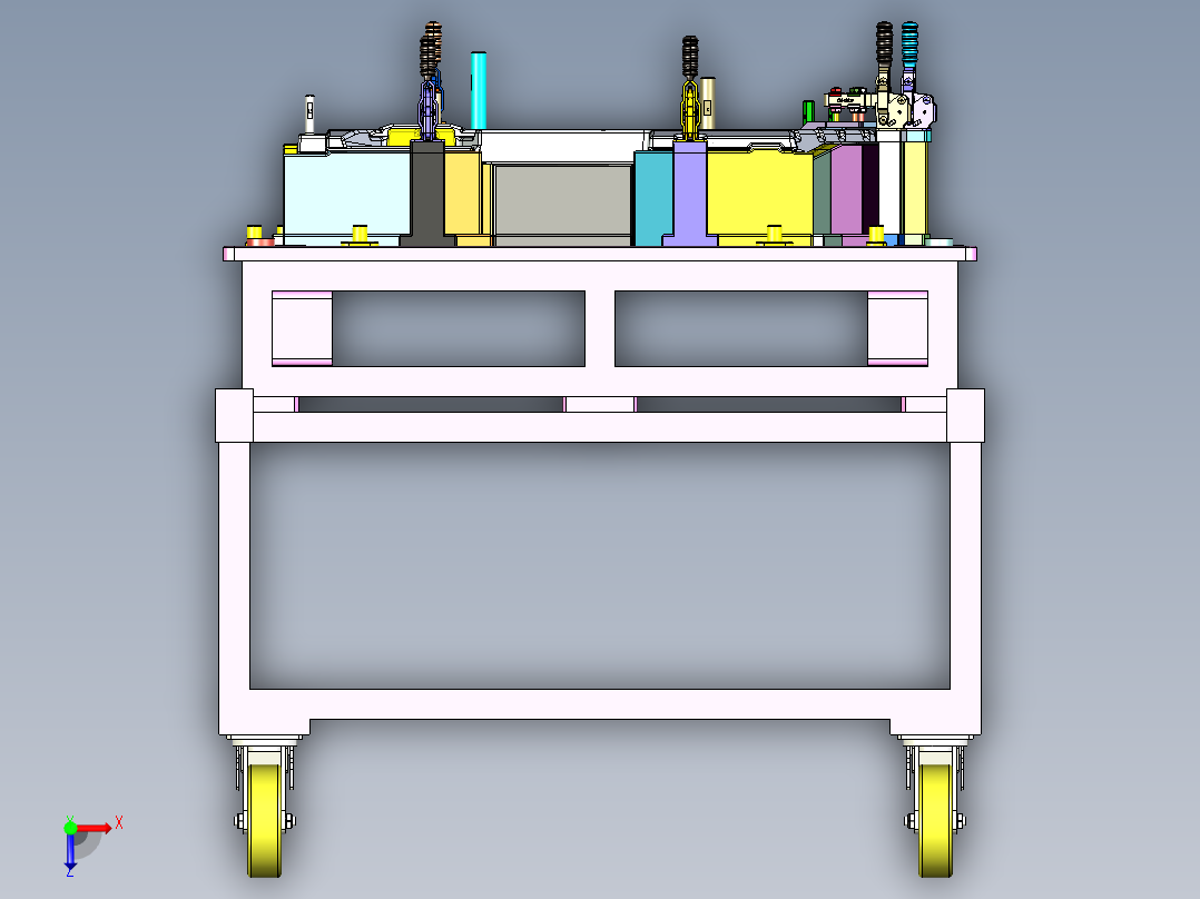 后地板左底护板检具俯视图