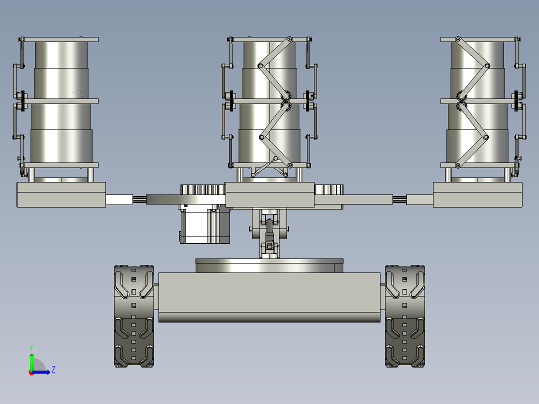 履带式多自由度升降作业机器人左视图
