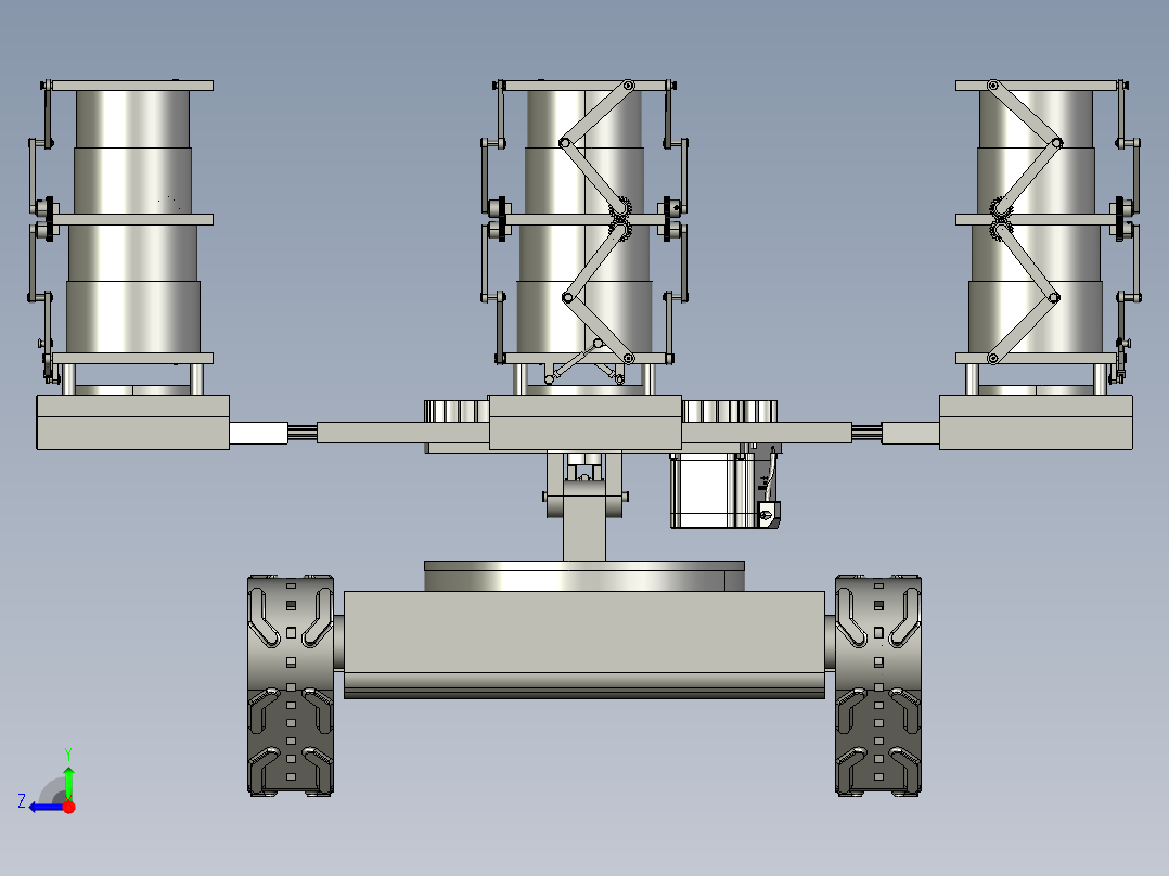 履带式多自由度升降作业机器人右视图