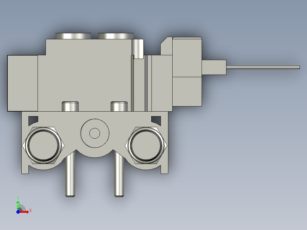 6位电磁阀组件前视图