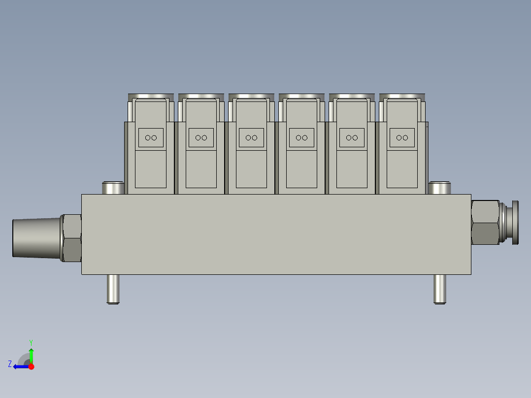 6位电磁阀组件右视图
