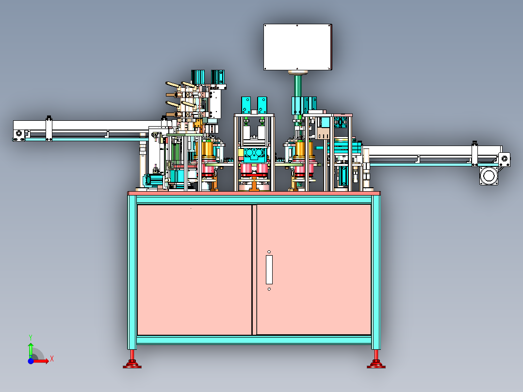 圆柱锂电池集流片自动焊接机前视图