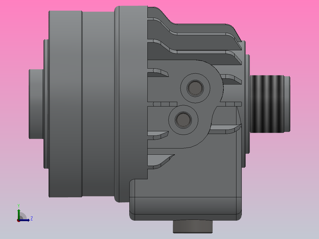 TH中空回转油压缸[TH-852]左视图