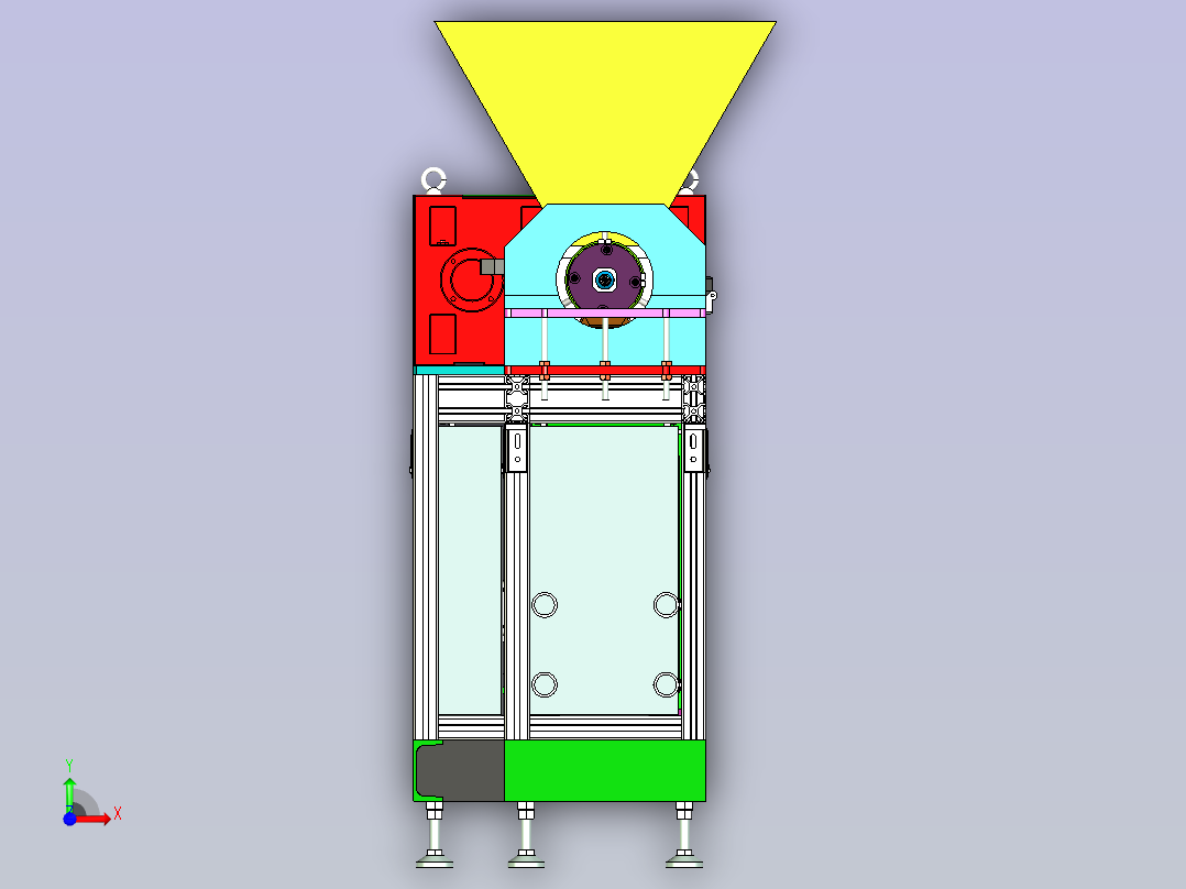 塑料管材挤出设备设计前视图