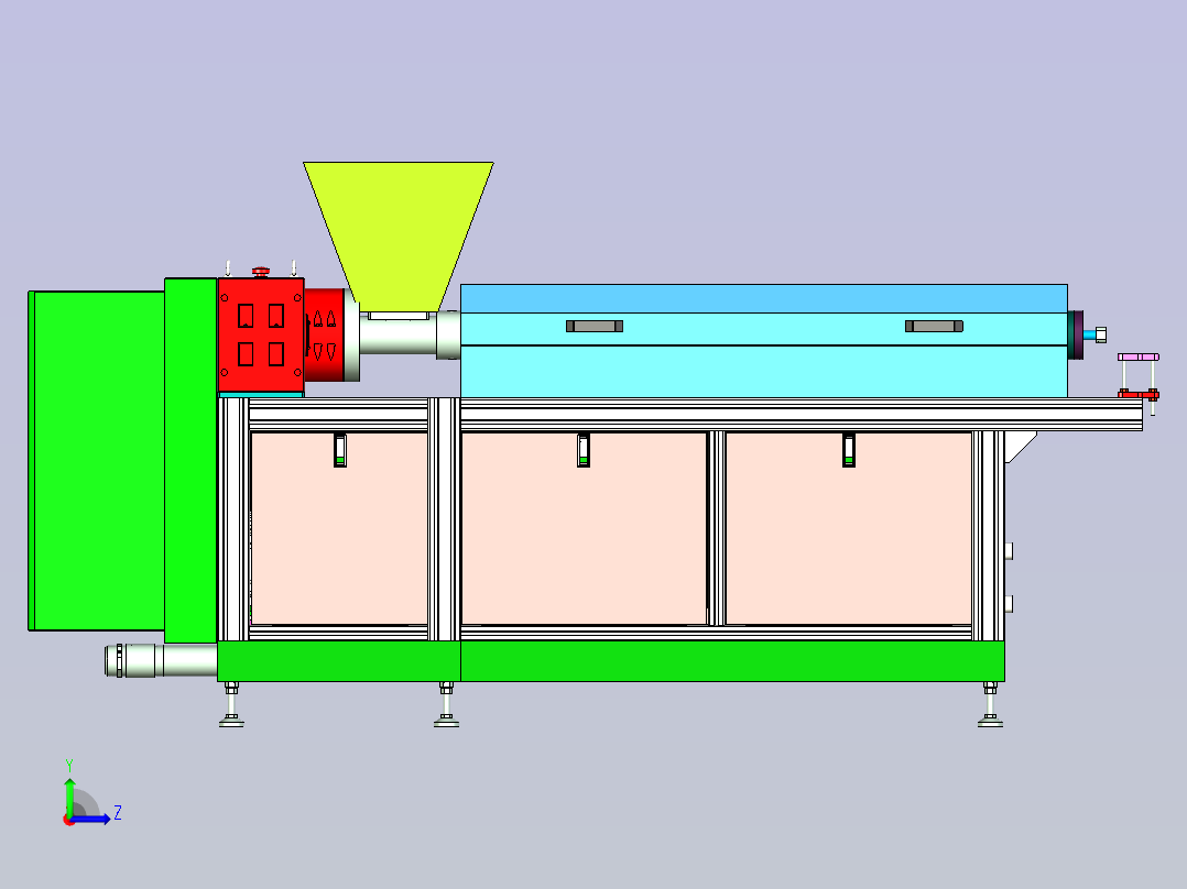 塑料管材挤出设备设计左视图