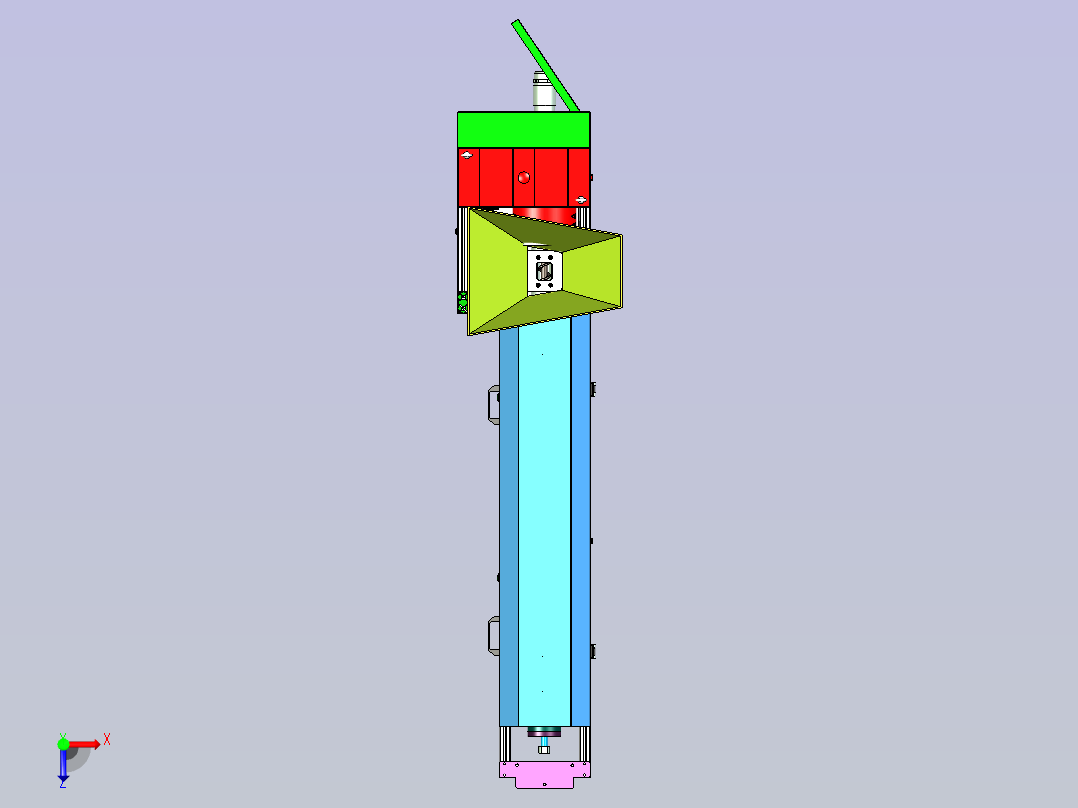 塑料管材挤出设备设计俯视图