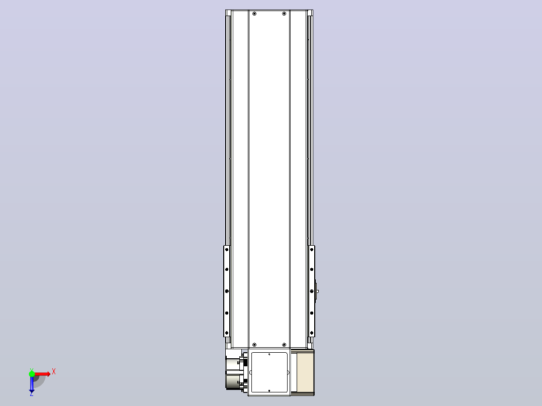 皮带直线轴半封闭可选导轨TPA-HNB-220D-176-L450-RP-C-P1K-N3俯视图