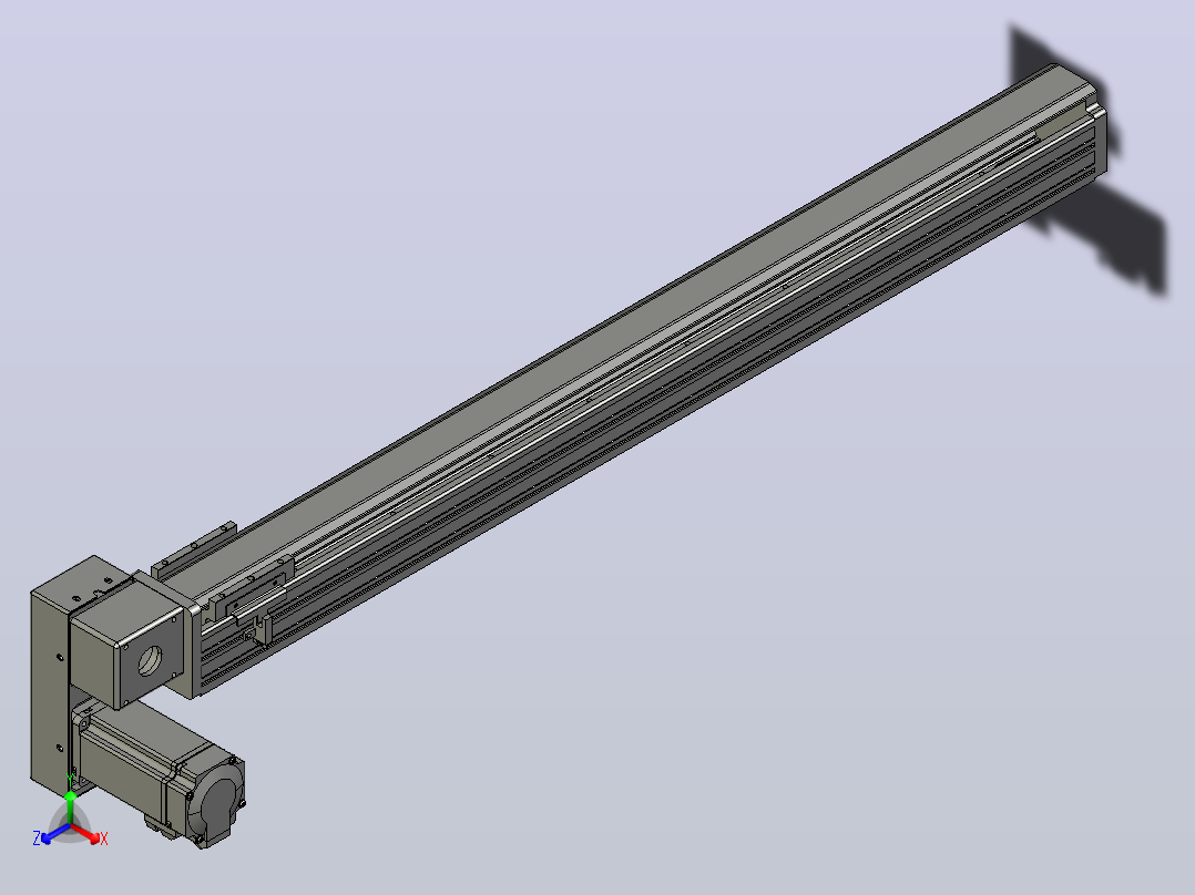 皮带直线轴半封闭可选导轨TPA-HNB-65S-90-L750-LP-Y-P10-N3主视图