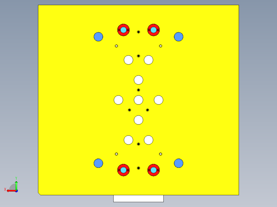 打印机外壳模具后视图