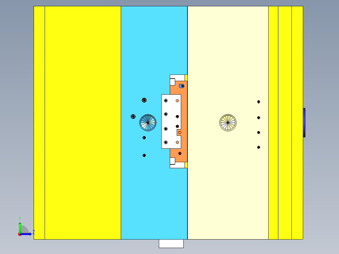 打印机外壳模具左视图