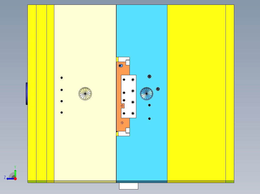 打印机外壳模具右视图