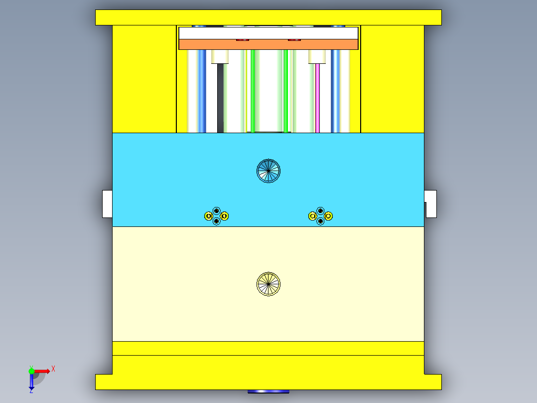 打印机外壳模具俯视图