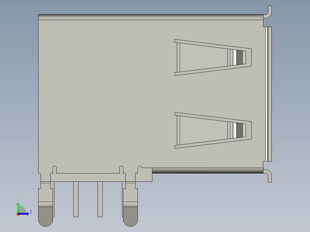 卧式USB接口左视图